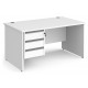 Harlow Panel End Straight Desk with Three Drawer Pedestal